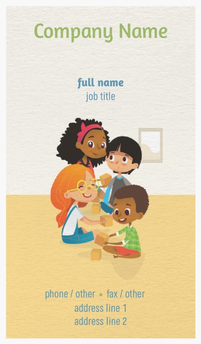 Design Preview for Design Gallery: Nursery Schools Natural Textured Business Cards