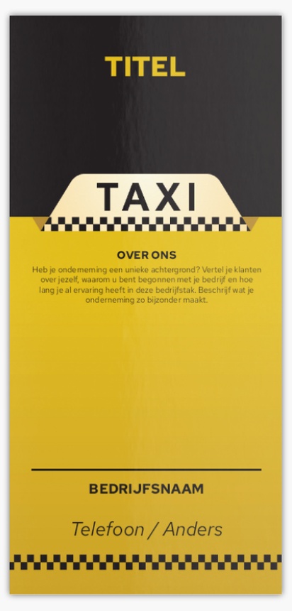 Voorvertoning ontwerp voor Ontwerpgalerij: Taxi Flyers en folders,  Geen vouwlijn DL (99 x 210 mm)