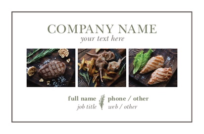 Design Preview for Design Gallery: Restaurants Natural Uncoated Business Cards