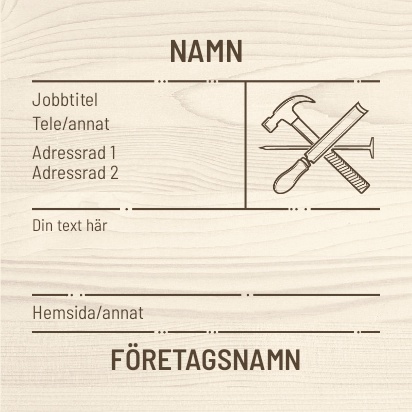Förhandsgranskning av design för Designgalleri: Snickeri & träarbeten Fyrkantiga visitkort