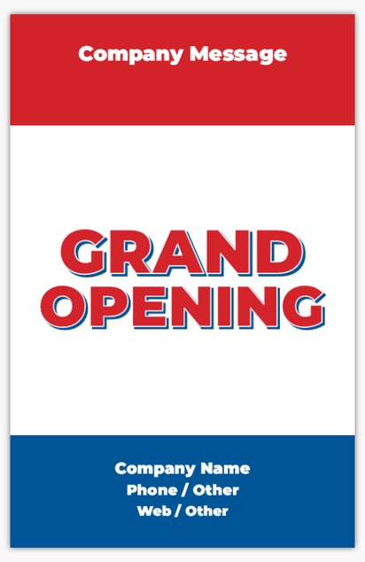 A patriotic grand opening red blue design