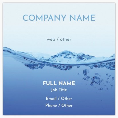 Design Preview for Design Gallery: Pool & Spa Care Matte Visiting Cards, Square (63.5 x 63.5 mm)