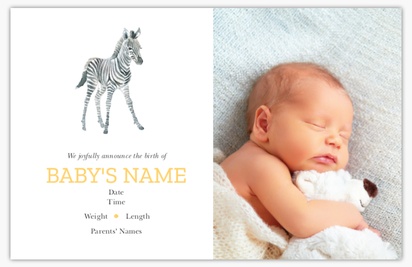 A photo birth announcement zoo gray yellow design for Theme with 1 uploads