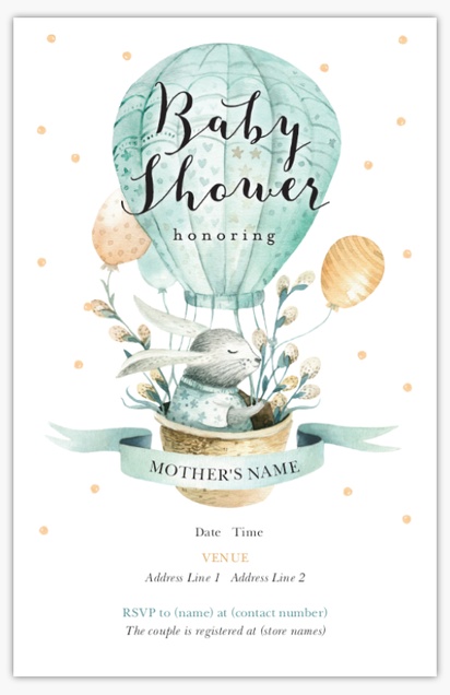 Design Preview for Design Gallery: Invitations Baby Shower Invitations, 4.6” x 7.2”