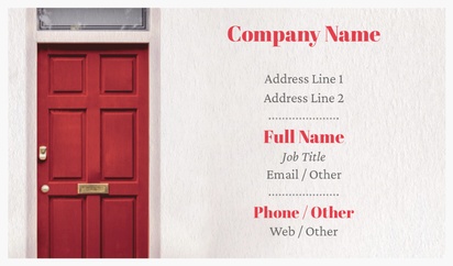 A property rental red door white brown design