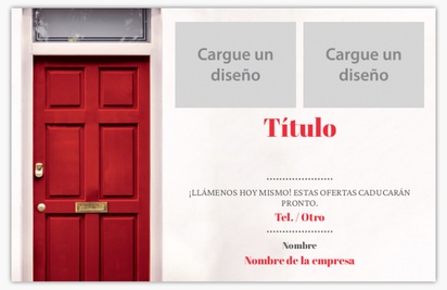 Un puerta roja promotora inmobiliaria diseño blanco rojo con 2 imágenes