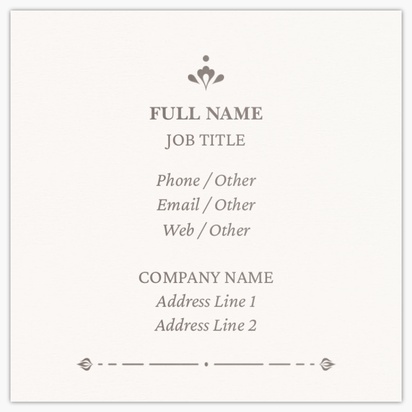 Design Preview for Design Gallery: Antiques Ultra-Thick Business Cards, Square (65 x 65 mm)