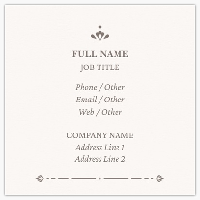 Design Preview for Design Gallery: Antiques Matte Visiting Cards, Square (63.5 x 63.5 mm)