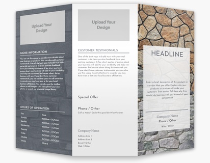 Design Preview for Design Gallery: Masonry & Bricklaying Custom Brochures, 8.5" x 11" Tri-fold