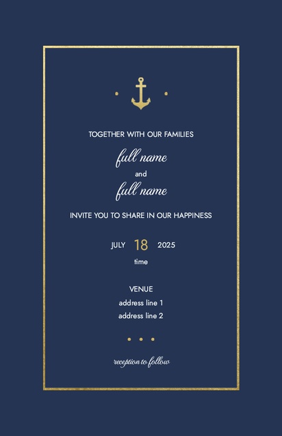 Design Preview for Design Gallery: Nautical Wedding Invitations, Flat 11.7 x 18.2 cm