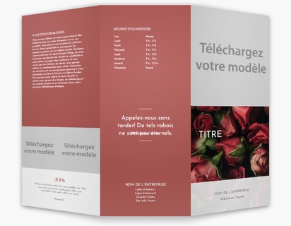 Aperçu du graphisme pour Galerie de modèles : Dépliants, Fleuriste, 8.5 x 11 po Trois volets