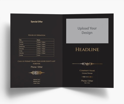 Design Preview for Design Gallery: Elegant Folded Leaflets, Bi-fold A5 (148 x 210 mm)