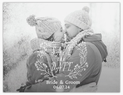 A using your photo text over photo gray design for Save the Date