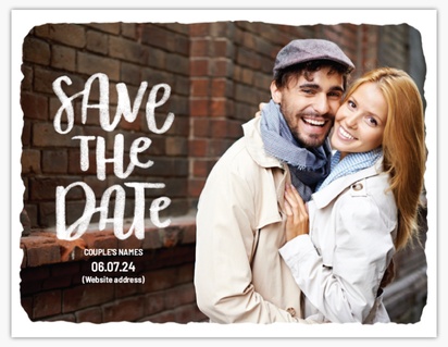A text overlay wedding white brown design for Save the Date