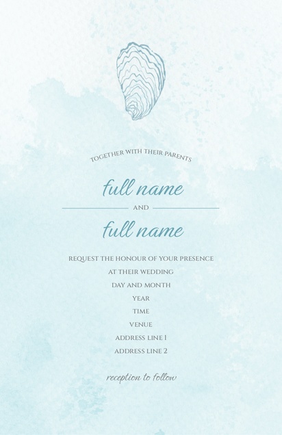 Design Preview for Wedding Invitations for Beach Wedding, Flat 11.7 x 18.2 cm