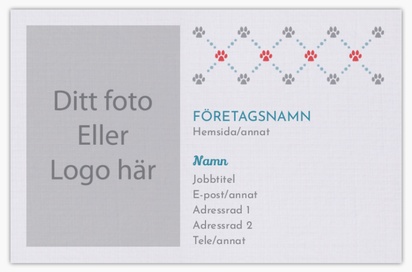 Förhandsgranskning av design för Designgalleri: Djurskötsel Visitkort med linneyta