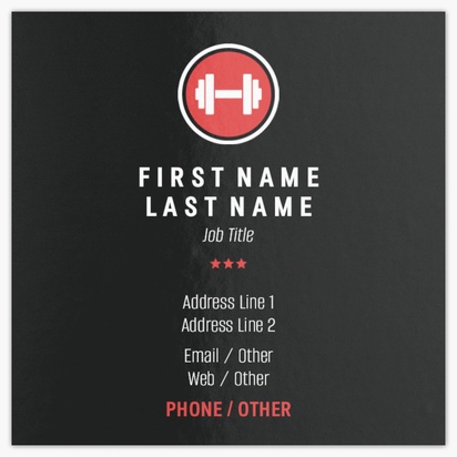 Design Preview for Design Gallery: Fitness Classes Ultra-Thick Business Cards, Square (65 x 65 mm)