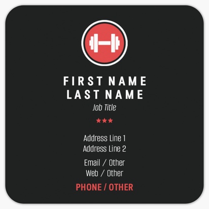 Design Preview for Design Gallery: Personal Training Rounded Corner Business Cards, Rounded Square (65 x 65 mm)