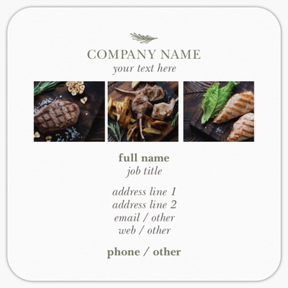 Design Preview for Design Gallery: Food Service Rounded Corner Business Cards, Rounded Square (65 x 65 mm)