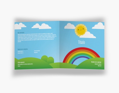 Vista previa del diseño de Galería de diseños de folletos plegados para cuidado infantil y guarderías, Díptico Cuadrado (148 x 148 mm)