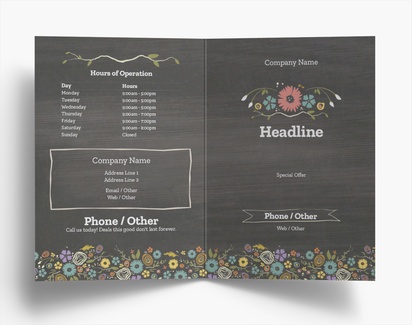 Design Preview for Design Gallery: Florals & Greenery Folded Leaflets, Bi-fold A6 (105 x 148 mm)