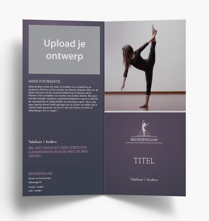 Voorvertoning ontwerp voor Ontwerpgalerij: Dance fitness Folders, Tweeluik DL (99 x 210 mm)