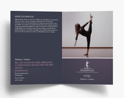 Voorvertoning ontwerp voor Ontwerpgalerij: Sport en fitness Folders, Tweeluik A6 (105 x 148 mm)