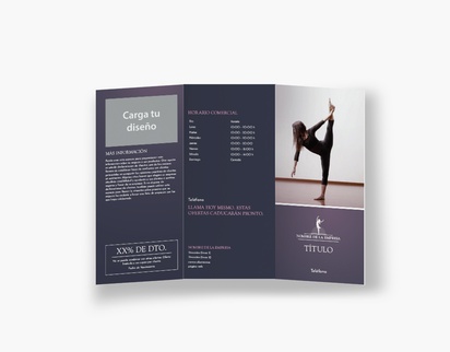 Vista previa del diseño de Galería de diseños de folletos plegados para deportes, salud y ejercicio, Tríptico DL (99 x 210 mm)