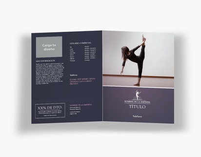 Vista previa del diseño de Galería de diseños de folletos plegados para baile y coreografía, Díptico A5 (148 x 210 mm)