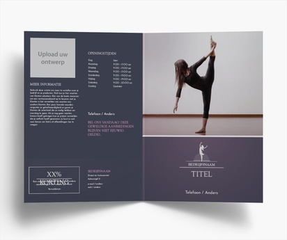 Voorvertoning ontwerp voor Ontwerpgalerij: Sport en fitness Folders, Tweeluik A5 (148 x 210 mm)