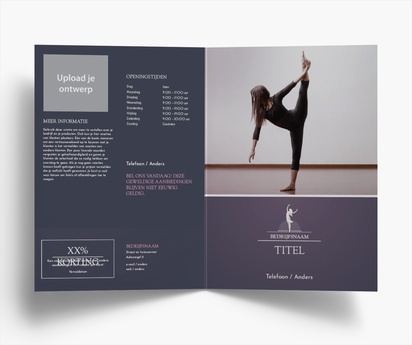 Voorvertoning ontwerp voor Ontwerpgalerij: Dance fitness Folders, Tweeluik A5 (148 x 210 mm)