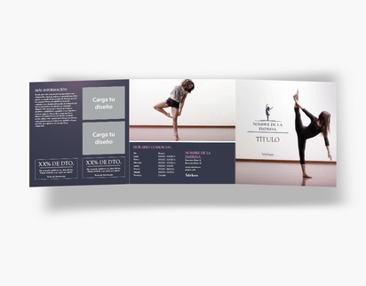 Vista previa del diseño de Galería de diseños de folletos plegados para dance fitness, Tríptico Cuadrado (148 x 148 mm)