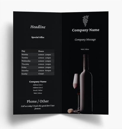 Design Preview for Design Gallery: Beer, Wine & Spirits Folded Leaflets, Bi-fold DL (99 x 210 mm)
