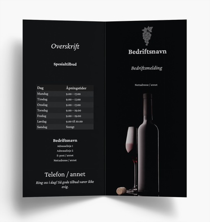Forhåndsvisning av design for Designgalleri: Barer Brosjyrer, 2-fløyet DL (99 x 210 mm)