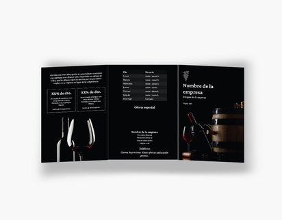 Vista previa del diseño de Galería de diseños de folletos plegados para cervezas, vinos y licores, Tríptico A6 (105 x 148 mm)