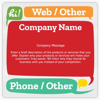 Design Preview for Marketing & Communications Reusable Stickers Templates, 4" x 4" Rounded Square Horizontal