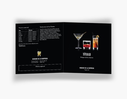 Vista previa del diseño de Galería de diseños de folletos plegados para cervezas, vinos y licores, Díptico Cuadrado (148 x 148 mm)