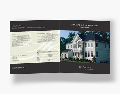 Vista previa del diseño de Galería de diseños de folletos plegados para sector inmobiliario, Díptico Cuadrado (210 x 210 mm)