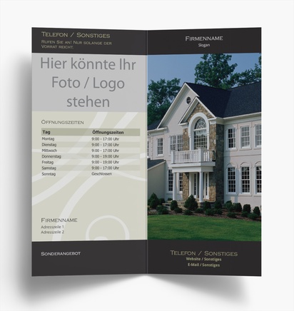 Designvorschau für Designgalerie: Flyer und Falzflyer Hausverkauf, Einbruchfalz DL (99 x 210 mm)