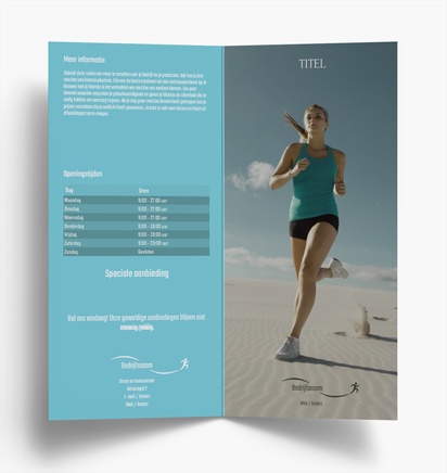 Voorvertoning ontwerp voor Ontwerpgalerij: Sport en fitness Folders, Tweeluik DL (99 x 210 mm)