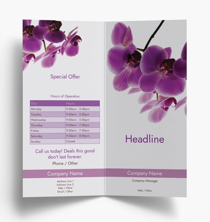 Design Preview for Design Gallery: Florists Folded Leaflets, Bi-fold DL (99 x 210 mm)