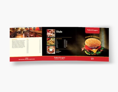 Vista previa del diseño de Galería de diseños de folletos plegados para comida y bebida, Tríptico Cuadrado (210 x 210 mm)