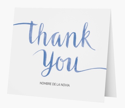 Un nota de agradecimiento gracias diseño blanco azul para Elegante