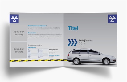 Voorvertoning ontwerp voor Ontwerpgalerij: Auto en transport Folders, Tweeluik Vierkant (210 x 210 mm)