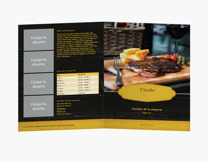 Vista previa del diseño de Galería de diseños de folletos plegados para comida y bebida, Díptico A4 (210 x 297 mm)