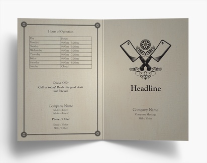 Design Preview for Design Gallery: Butcher Shops Folded Leaflets, Bi-fold A6 (105 x 148 mm)