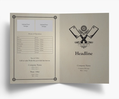 Design Preview for Design Gallery: Butcher Shops Folded Leaflets, Bi-fold A5 (148 x 210 mm)
