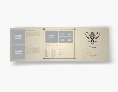 Vista previa del diseño de Galería de diseños de folletos plegados para carnicerías, Tríptico Cuadrado (210 x 210 mm)