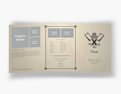 Vista previa del diseño de Galería de diseños de folletos plegados para carnicerías, Tríptico A5 (148 x 210 mm)