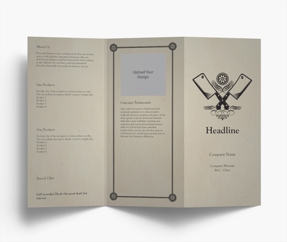 Design Preview for Design Gallery: Butcher Shops Folded Leaflets, Z-fold DL (99 x 210 mm)